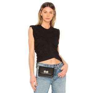 NEW Alexander Wang Wash and Go Twist Crop Top with Side Ties Black XS